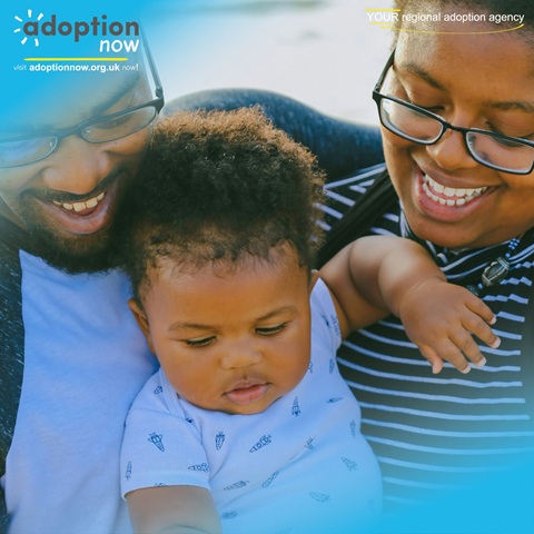 Black family with baby