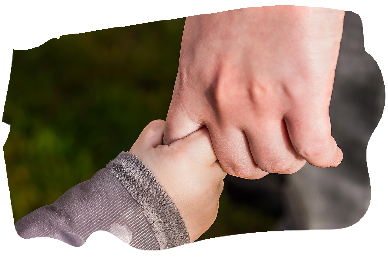 child hand holding an adults hand